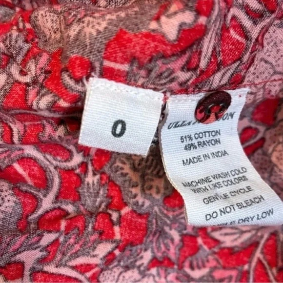 Ulla Johnson / Hana floral high neck ruffle Dress in red poppy mini 0 - Picture 8 of 10